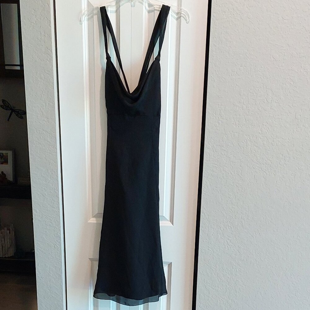 WTOO by Watters & Watters Black Sheer Lined Event/Cocktail Dress Women's Size 8